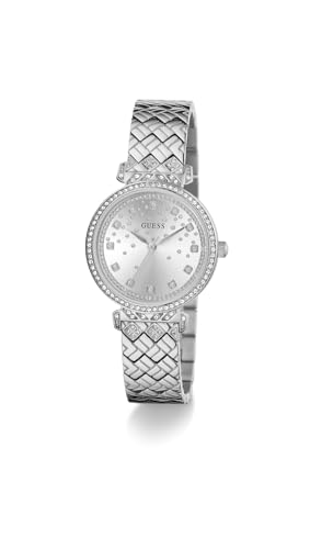 Guess Enchantment - Reloj analógico para Mujer, 32 mm de Ancho, Tono Plateado, Tono Plateado, Clásico