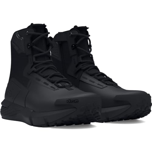 Under Armour Mens Charged Valsetz Waterproof Zip Walking Boots, Black Black Jet Gray, 44 EU