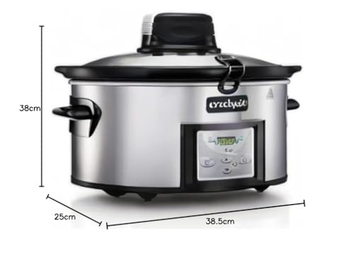 Crockpot AutoStir Olla de Cocción Lenta Digital para Todo Tipo de Recetas | 5,7 L (6 raciones) | 240 W | Acero Inoxidable {CSC012X]