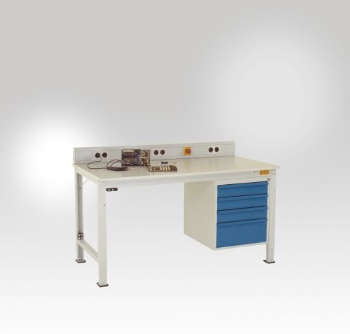 Manuflex LU8013.7016 ESD ESD - Mesa de Trabajo Universal con Placa de Caucho, diseño Universal