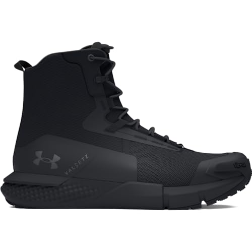 Under Armour UA Charged Valsetz Zapatos tácticos para hombre, cómodas botas de montaña, color negro/negro/gris azabache