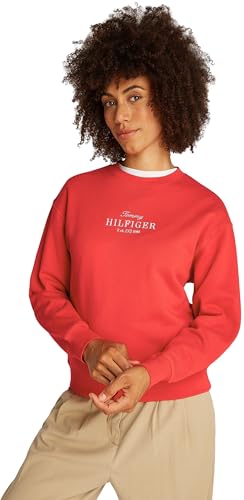Tommy Hilfiger Sudadera Mujer Regular de algodón, Rojo (Primary Red), M