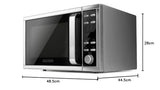 BLACK+DECKER BXMY901E - Microondas con grill y convección, 25L, 900W potencia, 1000W grill, 5 potencias, función descongelar, auto-menú con 9 recetas, temporizador 95 min, 2 funciones combinadas