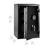 Amazon Basics Caja fuerte resistente a incendios, con teclado electrónico programable, 60 l, negro, 43 x 35 x 66 cm (ancho x prof. x alto)