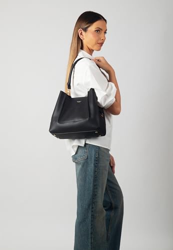 Carlheim, Gotland Genuine Leather collection, Velvet Genuine Leather Handbag (Black)