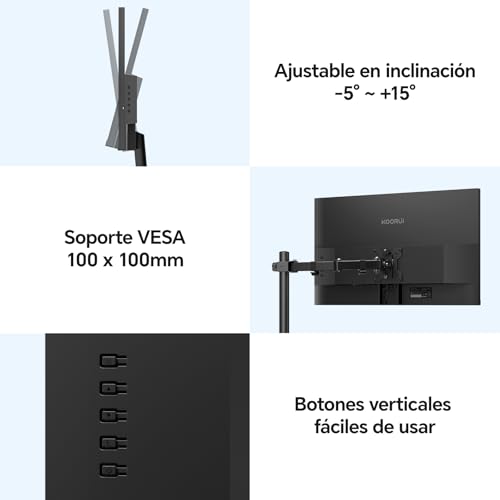 KOORUI E2212F Monitor 22 Pulgadas, Full HD VA 100Hz, 1920x1080, 3000:1, 5ms, 99% SRGB, 72% NTSC, HDMI 1.4, VGA, Eye Care, Adaptive Sync, VESA, Inclinable, Pantalla Ultra Fina y Ligera