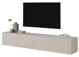 Selsey Mueble De TV Mesa De TV 175 cm Suspendido con Fachada Fresada Gris Beige Veldio
