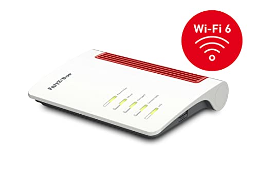 Fritz!Box 5530 Fiber Edición Internacional, Router de Fibra óptica con Wi-Fi 6, 2,5 Gigabit LAN, 4 Puertos LAN Gigabit, 2X USB 3.0