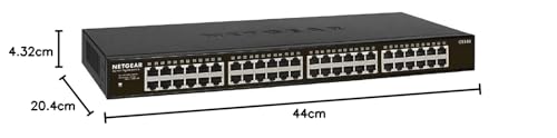 NETGEAR Conmutador de Red Gigabit de 48 Puertos (GS348) Conmutador Ethernet - De sobremesa o para Montaje en Bastidor, y protección Limitada de por Vida