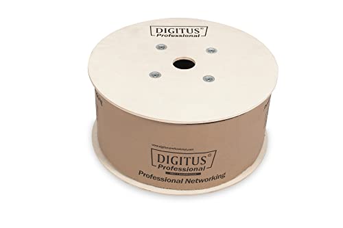 DIGITUS 305 m de Cable de red Cat 6A, U-UTP Simplex, BauPVO Eca, LSZH Libre de Halógenos, 500 MHz de cobre AWG 23/1, Compatible con PoE+, Cable LAN Cable de instalación Cable Ethernet, Azul