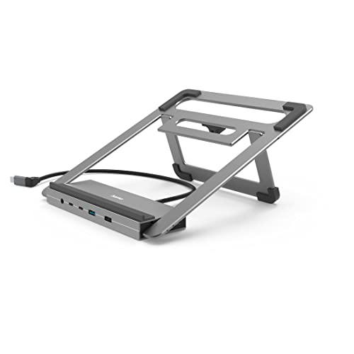 Hama | Docking Station USB-C 12 en 1 (12 Puertos, Max. Resolución: 4k, USB-A, USB-C, Ethernet, Audio 3.5mm) Gris