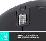 Logitech MX Master 3S - Ratón inalámbrico de Rendimiento con Desplazamiento ultrarrápido, USB-C, Bluetooth, Windows, Linux, Cromado, Gris Oscuro