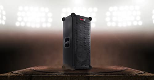 Sharp CP-LS100 Altavoz portatil de Alto Rendimiento, 120W RMS, 105dB, Carcasa de Madera, bateria Litio Intercambiable, 10 Horas (hasta), Bluetooth, Panel de 3 Canales TRS/XLR (x2), Aux/Bluetooth
