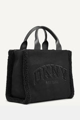 DKNY Hadlee Mid Tote, Bolsa de Transporte Mujeres, Negro/Plateado