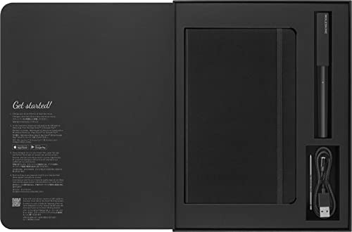 Moleskine Smart Writing Set, Libreta Inteligente con Bolígrafo Inteligente Incluido, Cuaderno Digital de Moleskine con Páginas a Rayas, Grande, 13x21 cm, Negro