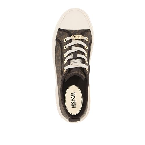 MICHAEL KORS Evy Lace UP, Sneaker Mujer, Brown, 39.5 EU