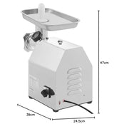Royal Catering RCFW 140-850ECO Picadora de Carne Eléctrica Profesional (140 kg/h, 850 W, Marcha Retrógrada, Orificios de 6/8 mm, Acero Inoxidable) ECO