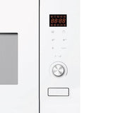 EDESA Microondas EMW-2020-IG WH de encastre de 20 litros, 800W y con grill 1000W Recinto interior de acero inoxidable Funciones de Descongelación y calentamiento Ancho 59.5 Color Blanco