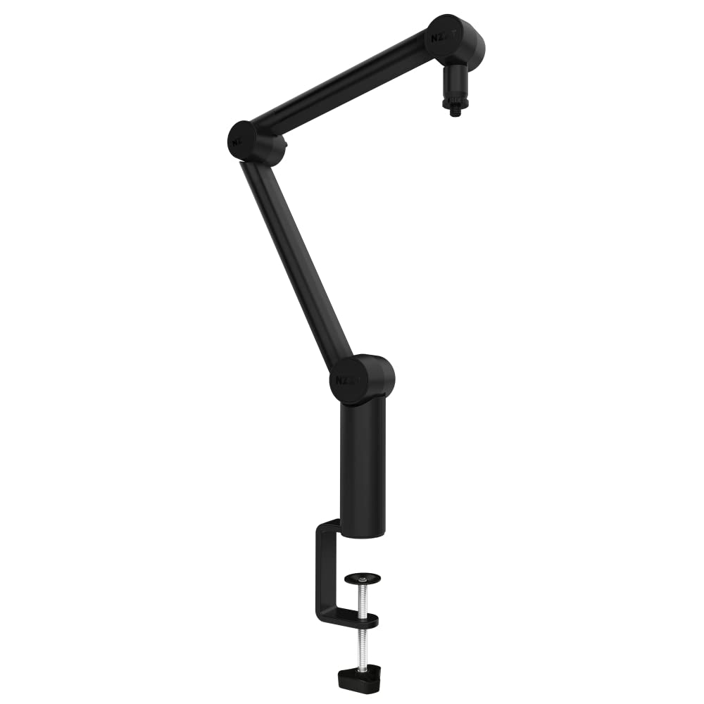NZXT Boom Arm Mini - Ap-BOOMS-B1 - Brazo de Brazo de micrófono pequeño para transmisión, creación de Contenido, podcasting y grabación - Canal de Cable Cubierto - Compatibilidad Universal - Negro