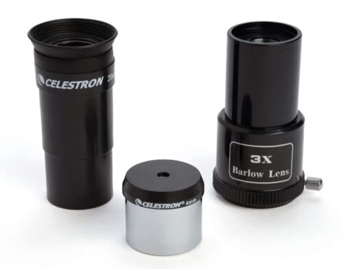 Celestron 21045 PowerSeeker 114EQ Telescopio Reflector Que Incluye Dos oculares, Lente Barlow, trípode Ajustable en Altura y Bandeja de Accesorios de Lujo, Negro