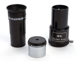 Celestron 21045 PowerSeeker 114EQ Telescopio Reflector Que Incluye Dos oculares, Lente Barlow, trípode Ajustable en Altura y Bandeja de Accesorios de Lujo, Negro