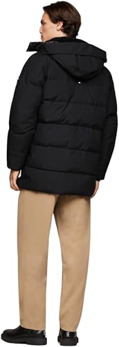 Tommy Hilfiger Abrigo de Plumas Hombre Rockie Utility Parka con Botonera, Negro (Black), XL