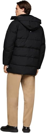 Tommy Hilfiger Abrigo de Plumas Hombre Rockie Utility Parka con Botonera, Negro (Black), XL