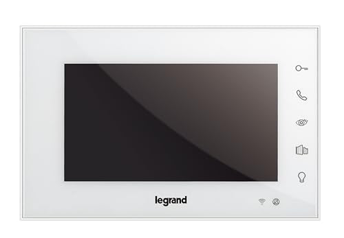 LEGRAND EASYKIT WiFi, Kit de Videoportero Conectado, 2 hilos, Monitor a color de 7" y Placa de Calle Cámara Gran Angular, Control Mediante App, 1 o 2 Unidades Familiares, Blanco, 360910