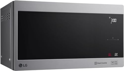 LG Microondas MS2595CIS con tecnología Smart Inverter 25 litros de capacidad, 1000 W, programas automáticos, niveles de potencia ajustables y función EasyClean, color plateado