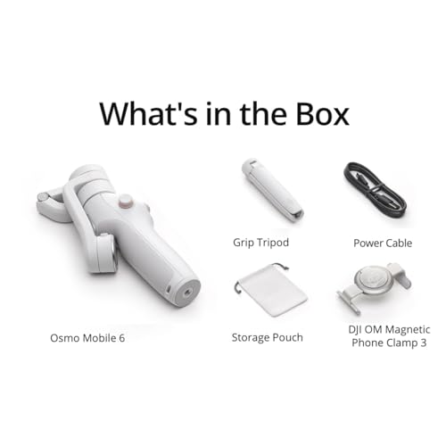 DJI Estabilizador para Smartphones OSMO Mobile 6, en Tres Ejes para teléfonos, Brazo Extensible Integrado, portátil y Plegable, estabilizador para videoblogs, vídeos de Youtube y TikTok