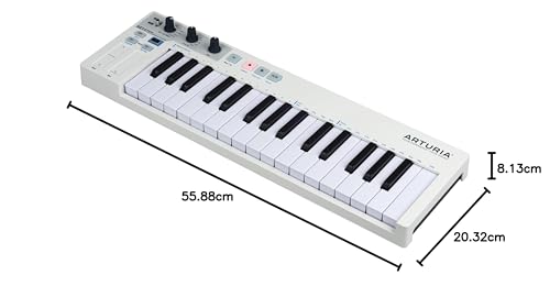 Arturia - KeyStep - Controlador MIDI Portable, Secuenciador y Arpegiador - 32 Slimkeys, Secuenciador Polifónico de 8 Memorias, Arpegiador de 8 Modos, Compatible con CV - Blanco