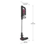 Hoover HF9 Home HF920H, Aspiradora Escoba sin Cable, sin Bolsa, 3 en 1, Escoba, de Mano y Vertical, Cepillo Antienredos, Autonomía 60 min, Color Gris/Rosa