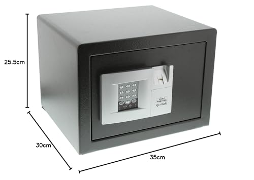 BURG-WÄCHTER Caja fuerte móvil con cerradura de combinación electrónica y huella dactilar, Point Safe, 20,5 l, 14,5 kg, P 2 E FS, Negro