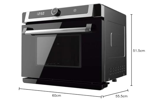 Cecotec Horno de Vapor Multifunción de 40L Bake&Steam 4000 Combi Gyro. 2400W, Horno 3 en 1: Función Vapor, Convección y Freidora de Aceite, 7 Funciones, Autolimpieza, Incluye Rustidor
