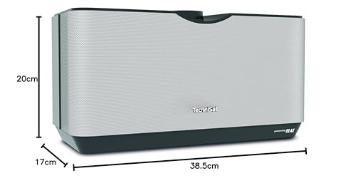 TechniSat AUDIOMASTER MR3 - Altavoz ELAC WLAN de 90W y Radio Internet (con Streaming de Audio UPnP/DLNA, Altavoz Multiroom para Reproducir Radio Internet, Spotify y Bluetooth) Negro/Plateado