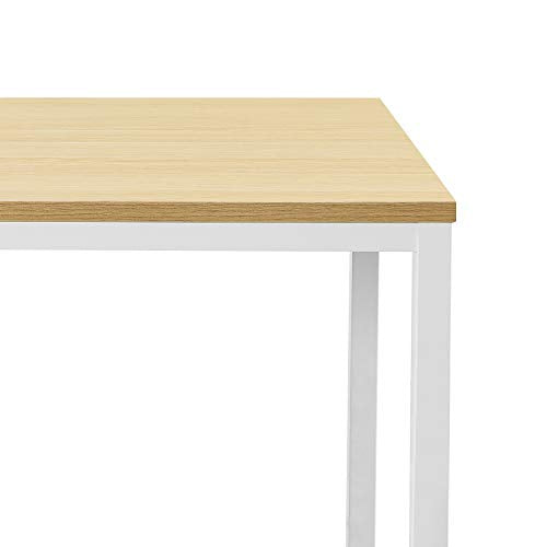 Zinus Jennifer Mesa de escritorio 160x61x74 cm - Mesa de estudio moderna de metal y madera - Mesa de ordenador - Marrón y blanco