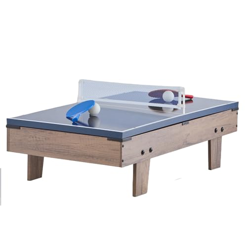 VEVOR Mesa de Juego Combinada 4 en 1 de Hockey de Aire de 82 cm, con Billar, Hockey, Futbolín, Ping Pong, Empujadores y Discos, Mesa de Juegos Deportivos a Niños, Sala de Juegos Familiar, Oficina