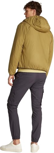 Calvin Klein Chaqueta cortavientos Hombre Hi-Neck con capucha, Verde (Gothic Olive), XS