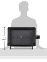 WMF Lono - Grill sobremesa con tapa de cristal y Barbacoa 2200 W, acero inoxidable mate, placa de parrilla recubierta, antiadherente