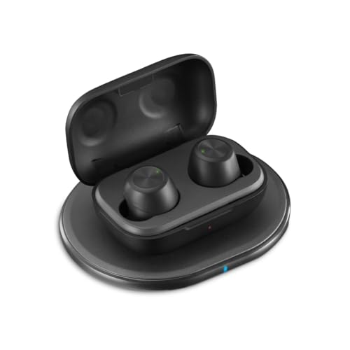 Hama True Wireless In Ear - Auriculares Bluetooth (batería de 4 Horas, Tiempo de conversación de 12 Horas, batería de 12 Horas, Auriculares con Carga inalámbrica y Cargador inalámbrico, protección