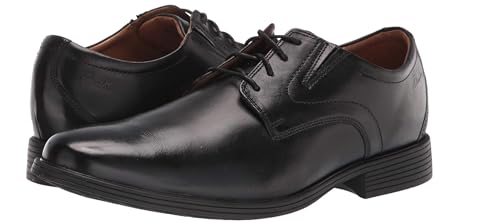 Clarks Whiddon Plain, Zapatos Oxford para Hombre Black Leather 555554, 48 EU