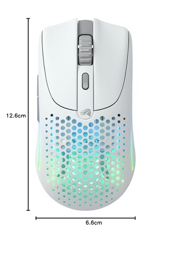 Glorious Gaming Model O 2 Wireless Ratón gaming inalámbrico - Híbrido 2,4 GHz y Bluetooth, 68g superligero, gran batería, sensor PPP 26K, RGB, ambidiestro, 6 botones, deslizadores de PTFE - Blanco
