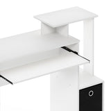 Furinno Econ Multipurpose Home Office Escritorio, Tabla de Madera aglomerada, Blanco/Negro, 40.01 x 40.01 x 86.61 cm