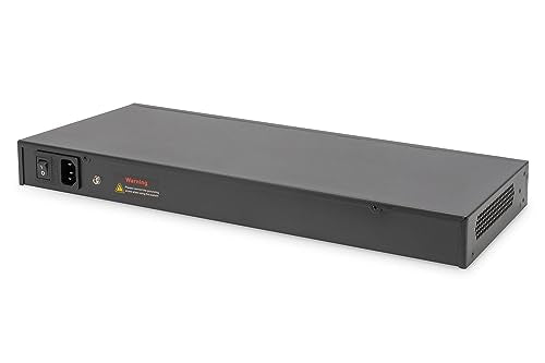 DIGITUS Conmutador de Red PoE Gigabit Gestionado de 27 Puertos - 24 Puertos RJ45 - 2 Puertos SFP - 1 Puerto de Consola - 450W PoE Presupuesto - Características L2 - 19 Pulgadas