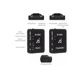 M-Vave WP9 - Sistema de monitorización intrauditivo inalámbrico, transmisor y Receptor de 2,4 GHz, diseño con Clip, Recargable por USB, Negro