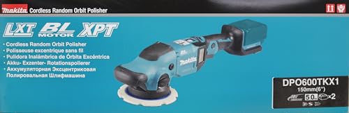 Makita DPO600TKX1 Pulidora excéntrica, 1 batería más cargador en estuche de transporte, azul, 18 V/5,0 Ah