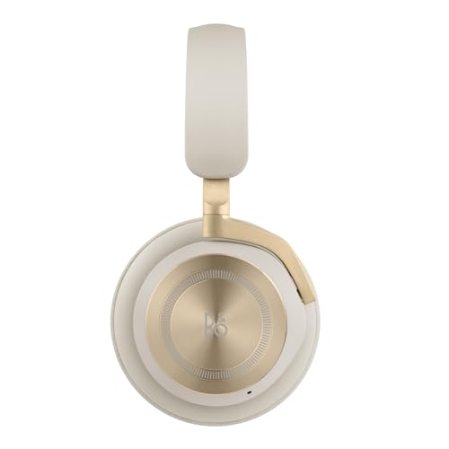 Bang & Olufsen Beoplay HX Auriculares Premium Inalámbricos Bluetooth de Diadema con Cancelación de Ruido, 6 Micrófonos, hasta 40 Horas de Autonomía, Cascos y Estuche Gold Tone