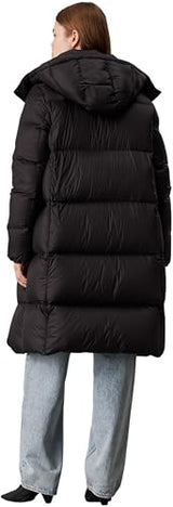 Calvin Klein Abrigo Mujer Down Long Puffer impermeable, Negro (Ck Black), XL