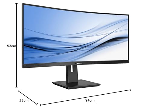 Philips Monitor 346B1C/00- 34" UHD, USB-C , 100Hz, 5ms, VA, FlickerFree, Low Blue Mode (3440x1440, 300 cd/m, HDMI 1x2.0, Displayport 1x1,2) , negro