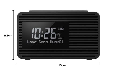 Panasonic RC-D8EG-K - Radio Despertador Digital Dab+, Pantalla Grande, Botón Snooze, Doble Temporizador, Carga de Smartphone con Puerto USB, Sleep Timer
